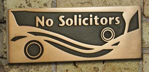 Swirls Collection - No Solicitors in Brass Patina Finish