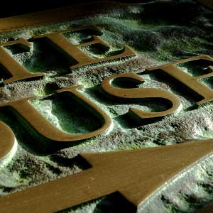Bronze Gate House Sign with Verdi Patina Bronze Gate House Sign with Verdi Patina