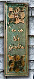 Copper Garden Plaque with Verdi Finish Copper Garden Plaque with Verdi Finish