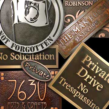 No Soliciting Signs, Address Plaques, MIA and Military, Man Cave, Privacy, and Message Signs Custom Made at Atlas Signs and Plaques