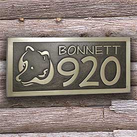 Bear Address Plaque in Silver Nickel Finish