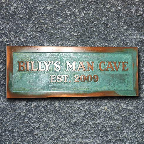 The Man Cave Plaque in Bronze Finish for Father's Day Gift