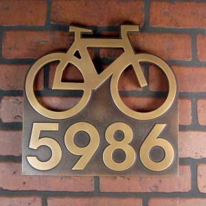 bike address plaque