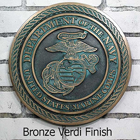 Marine Corps Plaque in Bronze Verdigris Finish as a Valentine's Day gift for Service Members