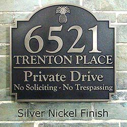 Pineapple motif Private Drive Sign with Address