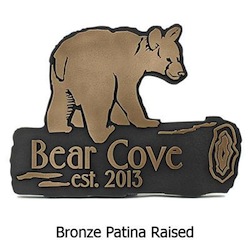 Bear Cub Shaped Plaque for Mountain Cabin Home