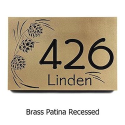 Pinecone Motif Mountain Address Plaque