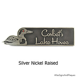 Loon Shaped Lake House Sign