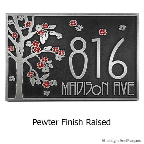 Classic Blossom Tree Address Plaque